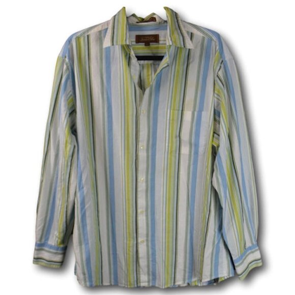 Tasso Ella Men’s Long Sleeve Striped Shirt Large L - Picture 1 of 3